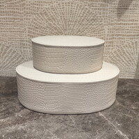 Leren opbergboxen  Ovaal Croco