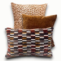 Kussens Bordeaux, Oker, Bruin set van 3