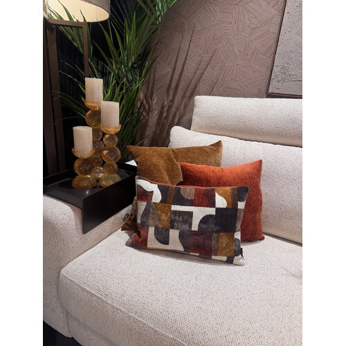 SJIEK Kussens Bordeaux, Oker, Bruin set van 3 SJIEK Kussens Bordeaux, Oker, Bruin set van 3