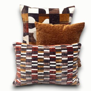 SJIEK Kussens Bordeaux, Oker, Bruin set van 3