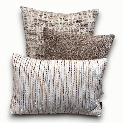 SJIEK Kussens Japandi Bruin -Taupe set van 3 SJIEK Kussens Japandi Bruin -Taupe set van 3