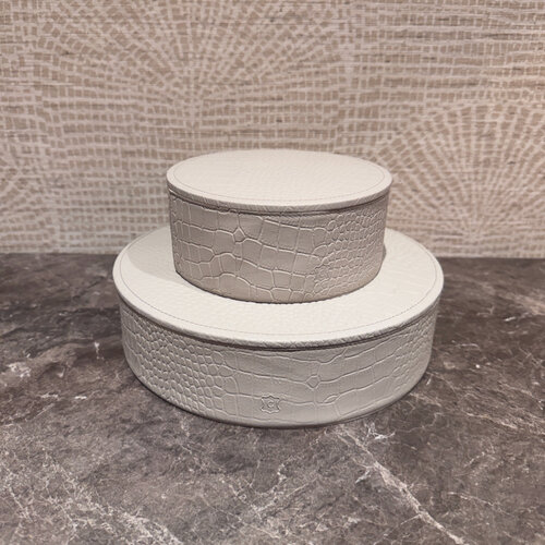 Lederen opbergboxen Rond Croco