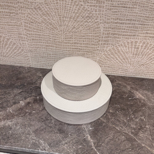 Lederen opbergboxen Rond Croco