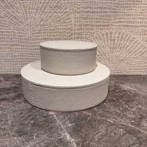 Lederen opbergboxen Rond Effen