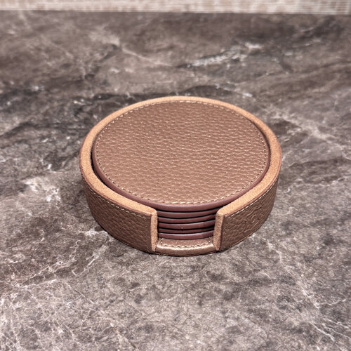 Onderzetters Leder Brons