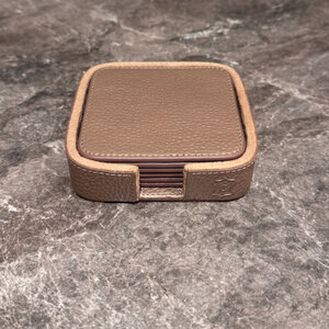 Onderzetters Leder Brons Vierkant