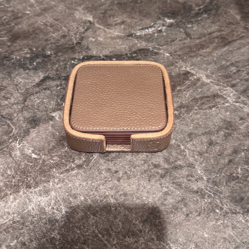 Onderzetters Leder Brons Organic Vierkant