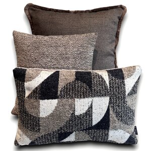SJIEK Kussen Bruin Taupe Set van 3