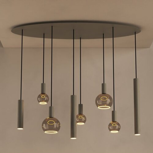 Hanglamp Riva Ovaal Beige 140cm