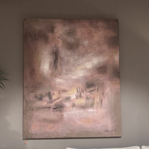 Wandschilderij Canvas Oud Roze