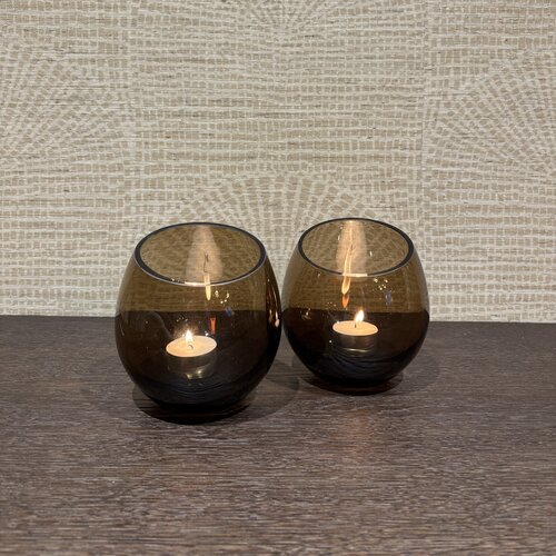 Windlicht Amber rond