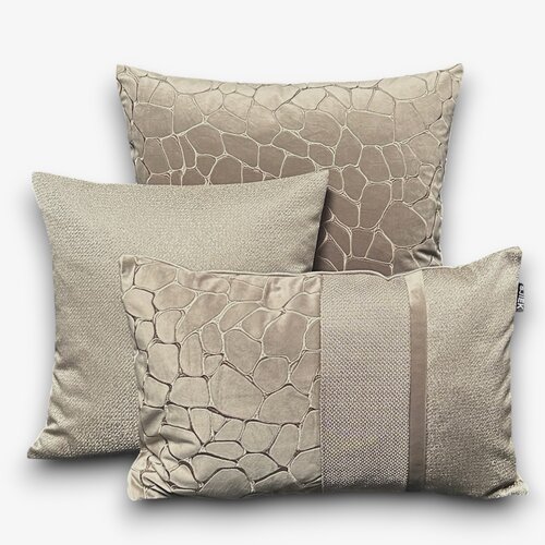 SJIEK Kussen Champagne Giraf Lux Set van 3 SJIEK Kussen Champagne Giraf Lux Set van 3