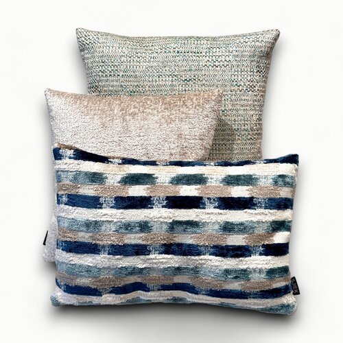 SJIEK Kussens Blauw Beige