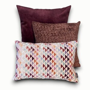 SJIEK Kussen Burgundy set van 3