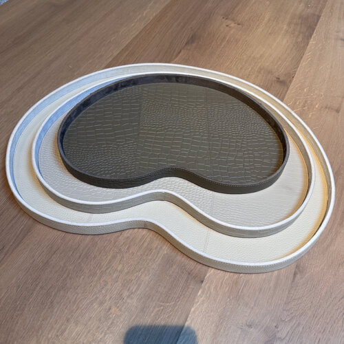 Kidney Dienblad Beige Leer Croco L