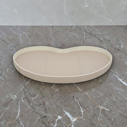 Kidney Dienblad Beige Leer Croco M