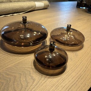 Olielamp bruin glas