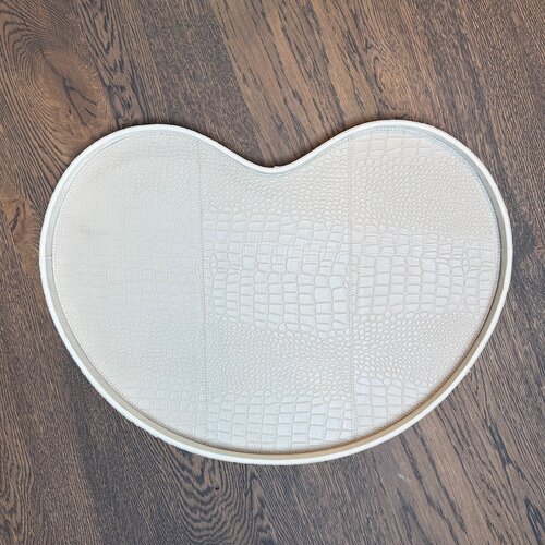 Kidney Dienblad Beige Leer Croco L Kidney Dienblad Beige Leer Croco L