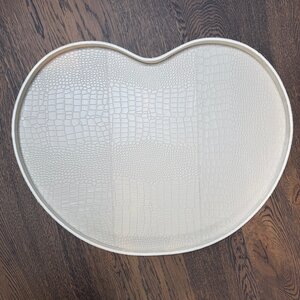 Kidney Dienblad Beige Leer Croco XL