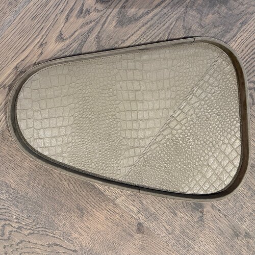 Dienblad Leder Taupe Organic M