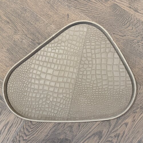 Dienblad Leder Taupe Organic L
