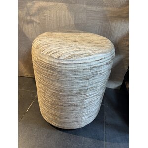 Hocker met beige/zand streep Hocker met beige/zand streep