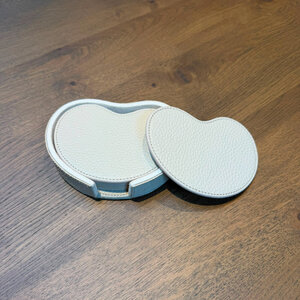 Onderzetters Leder Kidney Beige