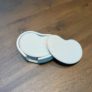 Onderzetters Leder Kidney Beige Croco