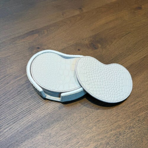Onderzetters Leder Kidney Beige Croco