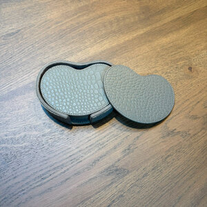 Onderzetters Leder Kidney Taupe Croco