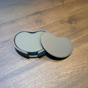 Onderzetters Leder Kidney Taupe