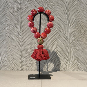 Ketting kralen met dot Rood