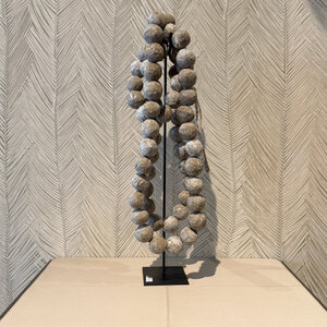 Ketting met kralen, mat taupe