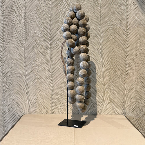 Ketting met kralen, mat taupe