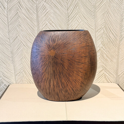 Vaas bruin hout ovaal
