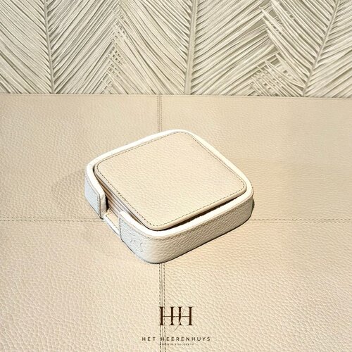 Onderzetters Leder Beige vierkant