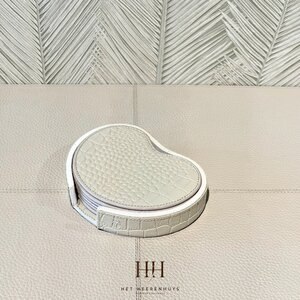 Onderzetters Leder Beige Kidney Croco