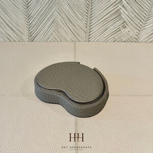 Onderzetters Leder Kidney Taupe Croco