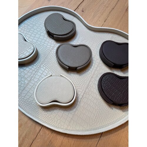 Onderzetters Leder Bruin Organic