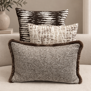 SJIEK Kussens Bruin Beige Set van 3 SJIEK Kussens Bruin Beige Set van 3