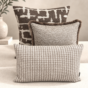 SJIEK Kussens Bruin Beige Set van 3 SJIEK Kussens Bruin Beige Set van 3