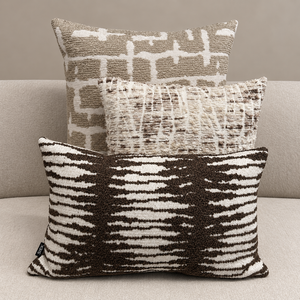SJIEK Kussens Bruin Beige set van 3 SJIEK Kussens Bruin Beige set van 3