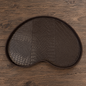 Dienblad Leder Bruin Kidney Croco M