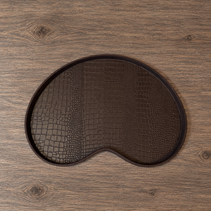 Dienblad Leder Bruin Kidney Croco M