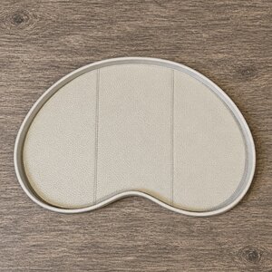 Dienblad Leder Beige Kidney Effen L