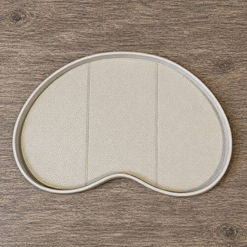 Dienblad Leder Beige Kidney  Effen L