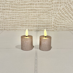 Mansion Kaarsen LED Champagne Metalic Waxine (oplaadbaar)