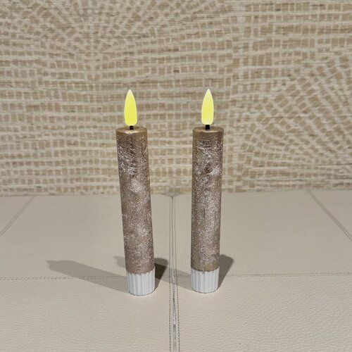 Mansion Kaarsen LED Licht Taupe Metalic Diner(oplaadbaar) Mansion Kaarsen LED Licht Taupe Metalic Diner(oplaadbaar)