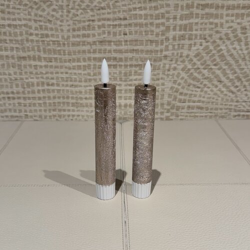 Mansion Kaarsen LED Licht Taupe Metalic Diner(oplaadbaar) Mansion Kaarsen LED Licht Taupe Metalic Diner(oplaadbaar)