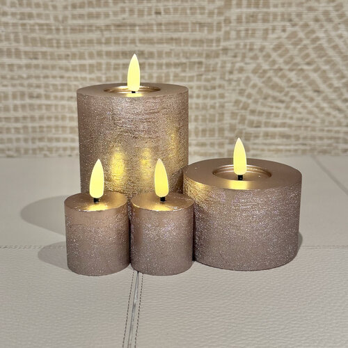 Mansion Kaarsen LED Licht Taupe Metalic (oplaadbaar)